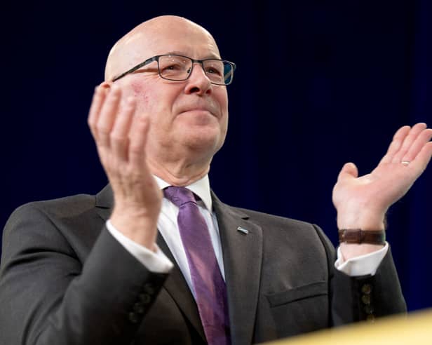 John Swinney during the final day of the Scottish National Party (SNP) annual conference in Aberdeen
