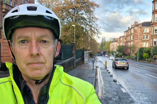 The Scotsman’s Transport Correspondent Alastair Dalton on Clarence Drive in the Hyndland area of Glasgow where the main carriageways but not cycle lanes have been resurfaced