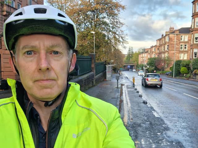 The Scotsman’s Transport Correspondent Alastair Dalton on Clarence Drive in the Hyndland area of Glasgow where the main carriageways but not cycle lanes have been resurfaced
