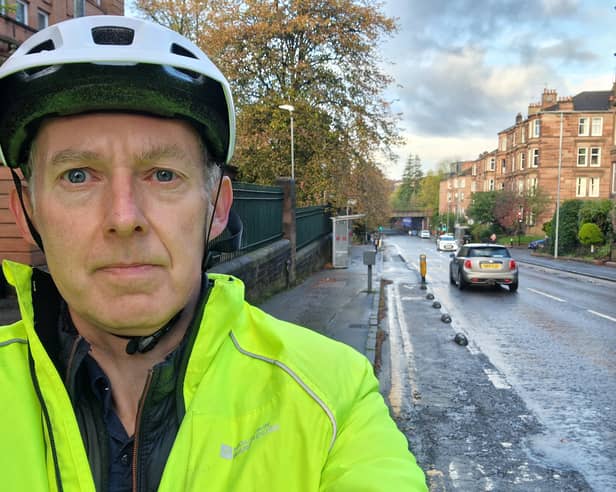 The Scotsman’s Transport Correspondent Alastair Dalton on Clarence Drive in the Hyndland area of Glasgow where the main carriageways but not cycle lanes have been resurfaced