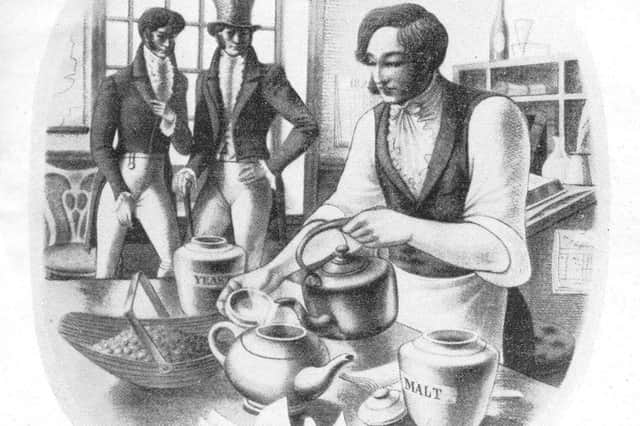 An artist's impression of the famous  1822 Teapot Brewing Experiment involving Samuel Allsopp