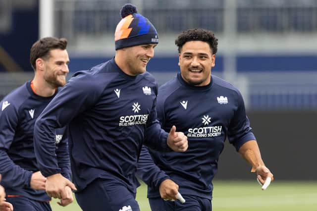 Duhan van der Merwe, centre, is back in training with Edinburgh Rugby.