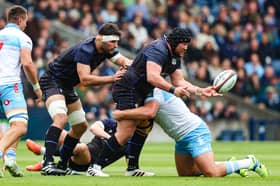 Scotland international lock Alex Samuel (left) has signed a new deal at Glasgow Warriors (Pic: SNS)