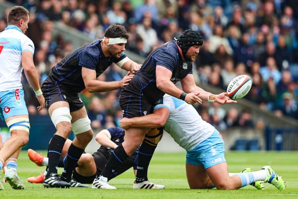 Scotland international lock Alex Samuel (left) has signed a new deal at Glasgow Warriors (Pic: SNS)