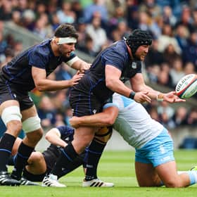 Scotland international lock Alex Samuel (left) has signed a new deal at Glasgow Warriors (Pic: SNS)