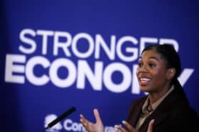 Conservative leader Kemi Badenoch told ministers the UK needed to 'live within our means' during a pre-Budget speech at the Institution of Civil Engineers in London. Picture: Alishia Abodunde
