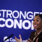 Conservative leader Kemi Badenoch told ministers the UK needed to 'live within our means' during a pre-Budget speech at the Institution of Civil Engineers in London. Picture: Alishia Abodunde