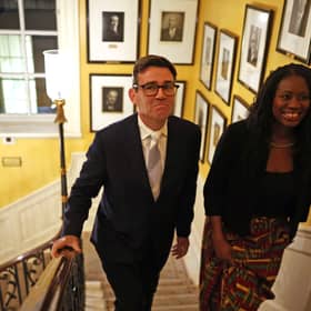 Andy Burnham and Energy Secretary Miatta Fahnbulleh