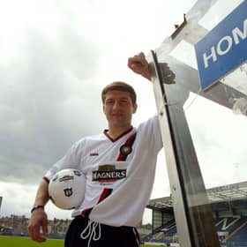 Dundee playmaker Georgi Nemsadze looks ahead to the Tennent's Scottish Cup Final against Rangersin 2003.