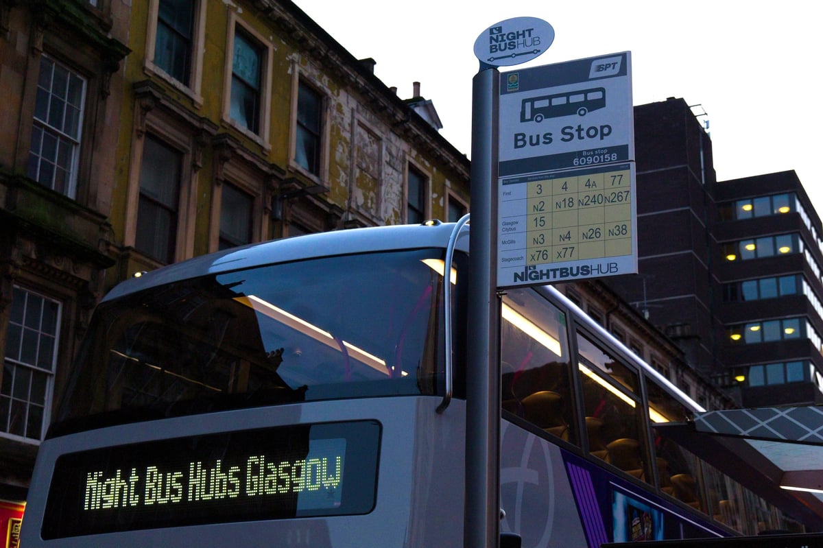Scotland's first staffed night bus 'hubs' with CCTV launched in Glasgow to boost safe late travel