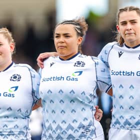 Aicha Sutcliffe, centre, will make her first Scotland start in Friday's game v Australia while Hannah Ramsay, right, has been switched from full-back to stand-off. Leah Bartlett, left, is on the bench.