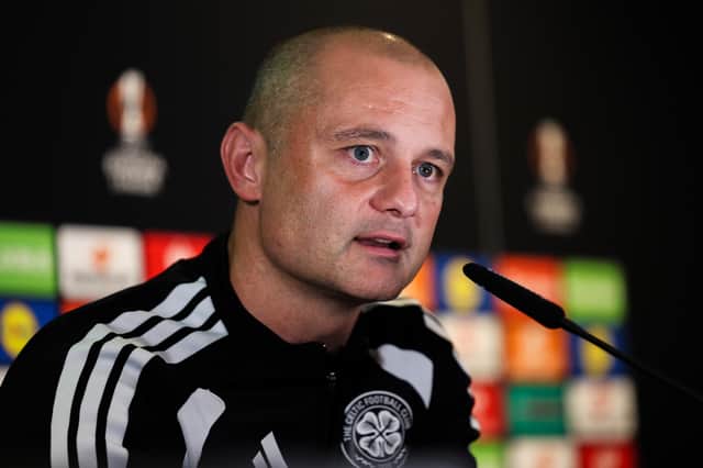 Assistant Manager Shaun Maloney during a Celtic MD-1 press conference at Celtic Park ahead of the Europa League clash against Celtic Vigo. (Photo by Craig Williamson / SNS Group)