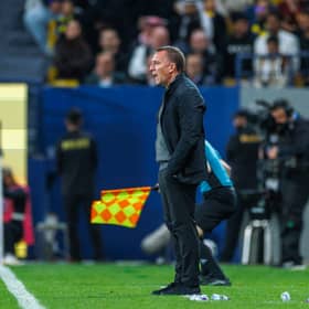 Former Celtic boss Brendan Rodgers went top of the Saudi Pro League after a dramatic late victory on Monday night. Cr: Getty Images.