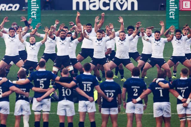 The New Zealand squad perform the Haka ahead of a Quilter Nations Series match between Scotland and New Zealand at the Scottish Gas Murrayfield Stadium, on November 08, 2025 (Pic: SNS)