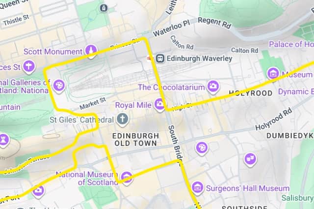Tour De France men's race Grand Depart route through Edinburgh
