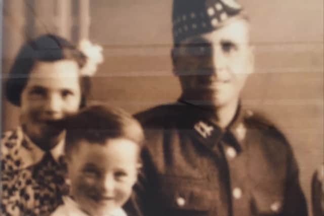 Iain MacGregor's grandfather, Sergeant Benjamin MacGregor of the Gordon Highlanders, pictured in around 1939