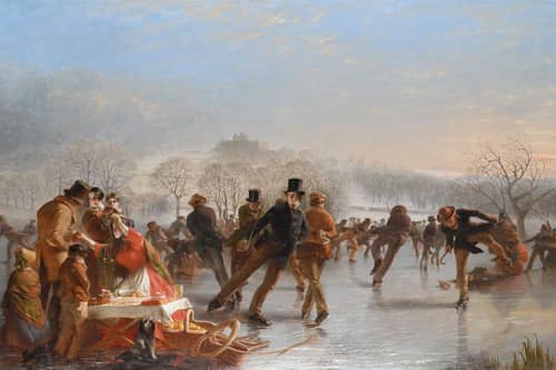 A Scene on Duddingston Loch, near Edinburgh by Charles Lees.