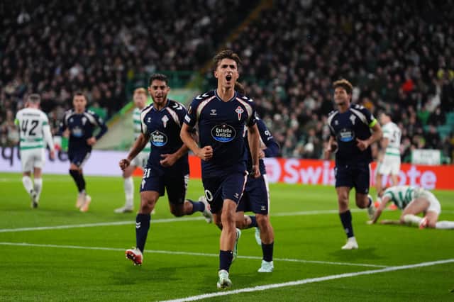 Celta Vigo's Javi Rodriguez celebrates scoring their side's first goal of the game against Celtic