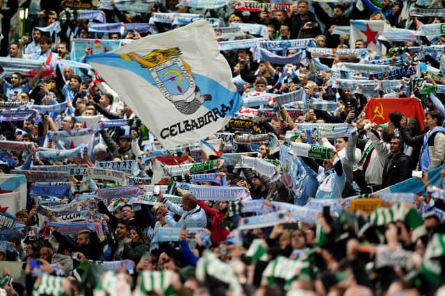 Celta Vigo fans made their presence felt during the UEFA Europa League match at Celtic Park