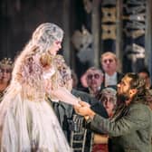 Trine Møller (Turandot) and Victor Starsky (Calaf) in Scottish Opera's Turandot
