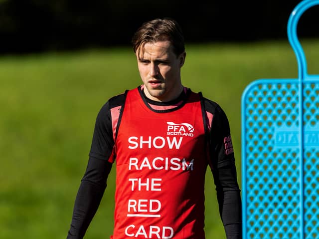 Tuur Rommens during a training session at the Rangers Training Centre. (Photo by Craig Foy / SNS Group)