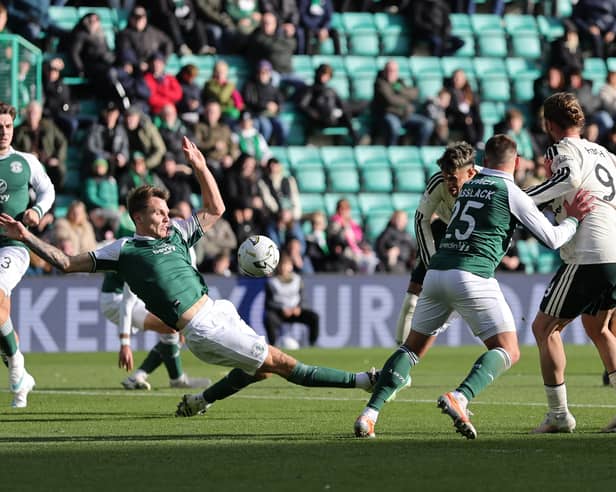 Celtic's Camilo Duran scores their side's second goal of the game at Easter Road
