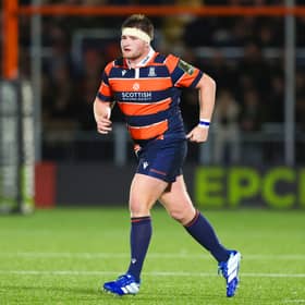 Ollie Blyth-Lafferty in action during the EPCR Challenge Cup match between Edinburgh and RC Toulon at Hive Stadium.