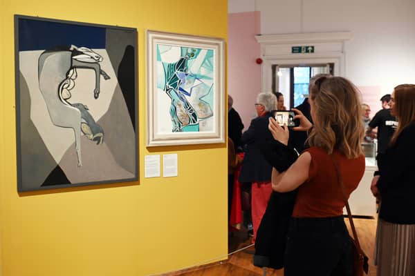 Installation view of Robert MacBryde and Robert Colquhoun at the Dick Institute in Kilmarnock