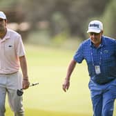 Joseba Torres walks with his uncle and coach Jose Maria Olazabal at Club de Golf Alcanada in the build up to this week’s HotelPlanner Tour Grand Final in Mallorca