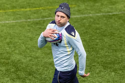 Finn Russell during a Scotland training session at the Oriam, in Edinburgh, on October 26, 2026.