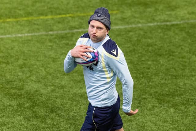 Finn Russell during a Scotland training session at the Oriam, in Edinburgh, on October 26, 2026.