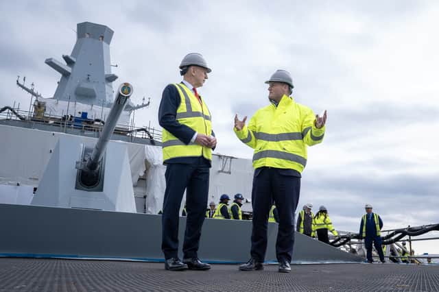 Chancellor John Healey and Defence Secretary Wes Streeting at BAE's operations on the Clyde at Scotstoun, Glasgow