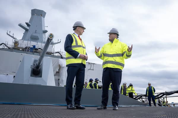 Chancellor John Healey and Defence Secretary Wes Streeting at BAE's operations on the Clyde at Scotstoun, Glasgow
