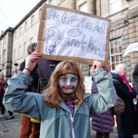 Edinburgh protest: Environmentalists stage Halloween demonstration over ‘scary’ fossil fuels