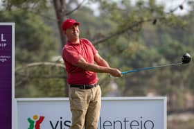 Scott Drummond in action during the first round of the  Portugal Legends Championship on the Legends Tour