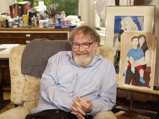 Writer and Artist Alasdair Gray in his Glasgow flat in 2011. Picture: John Devlin