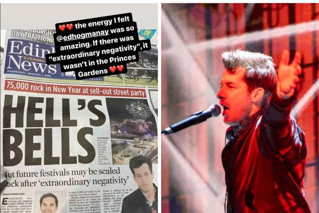 Edinburgh's Hogmanay headliner Mark Ronson has described the energy he felt during his performance on Tuesday night as "amazing"