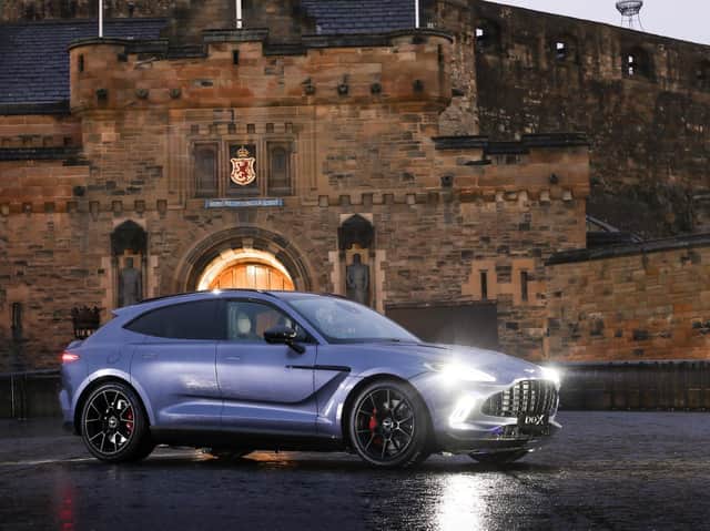 Aston Martin recently launched its latest model, the DBX, pictured at Edinburgh Castle. Picture: Contributed