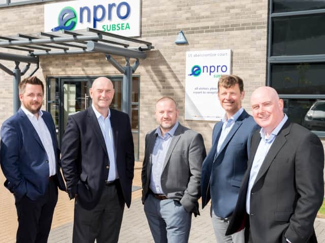 From left: Enpro subsea directors Craig McDonald, Ian Donald, Steve Robb, Neil Rogerson and Tom Bryce. Picture: Malcolm Duckworth