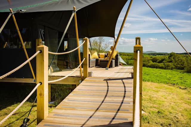 The firm's offering includes safari tents above Scotlands largest dam in Stirling. Picture: Eilidh Robertson Photography.