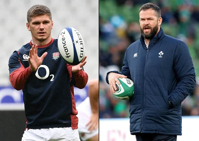 England centre Owen Farrell will face an Ireland side coached by his father, Andy. Pictures: AFP via Getty Images