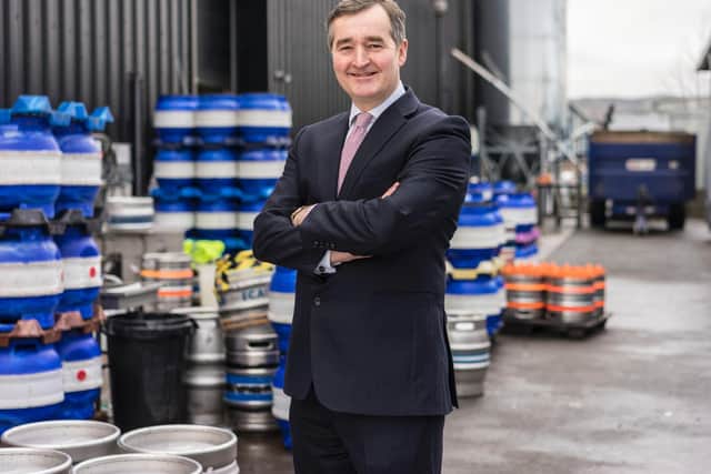 Johnston Carmichael's Adam Hardie visits client Stewart Brewing in Loanhead, Edinburgh. Picture: Jakub Iwanicki