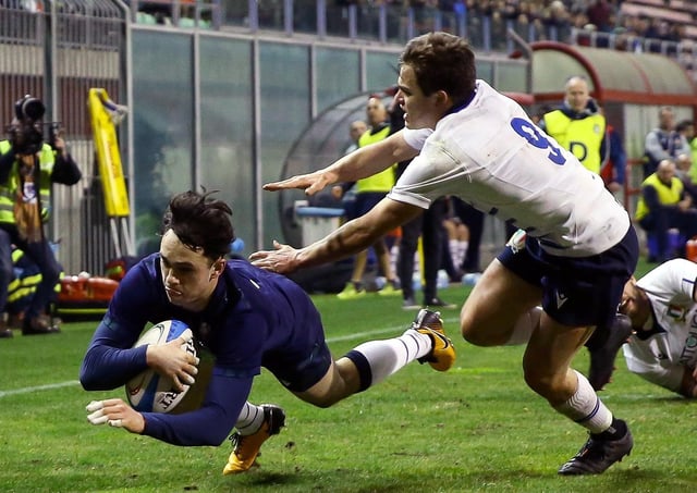 Rufus McLean touches down for Scotland
U20 against Italy in Reggio Emilia. Picture: Matteo Ciambelli/INPHO/Shutterstock