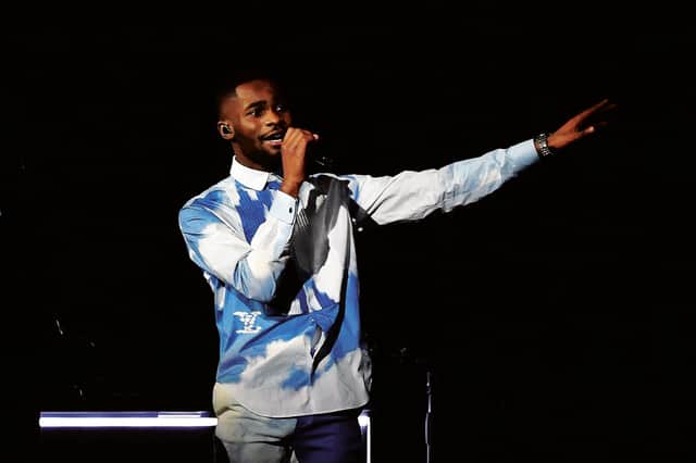 Dave performs his explosive version of Black at the O2 arena. Picture: Gareth Cattermole/Getty