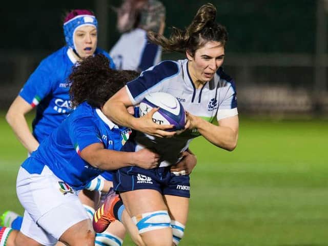 Emma Wassell in action for Scotland against Italy in last year's fixture at Scotstoun. Picture: SRU/SNS