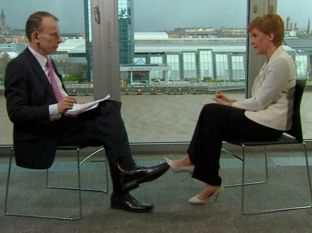 First Minister Nicola Sturgeon appearing on the BBC's Andrew Marr show