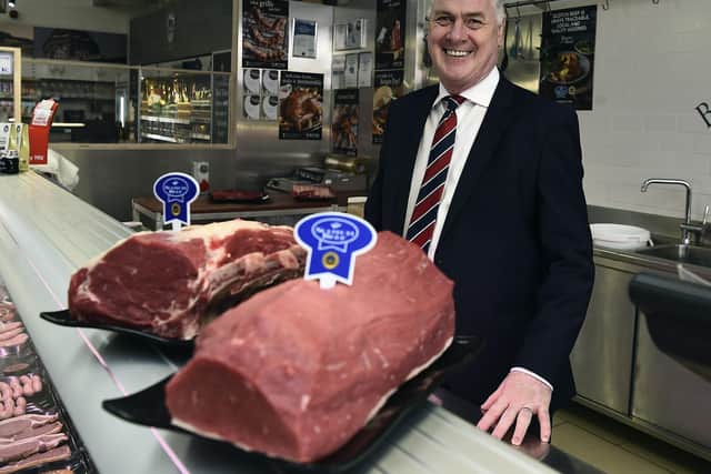He points out that more than 90 per cent of people in Scotland eat meat. Picture: Lisa Ferguson.