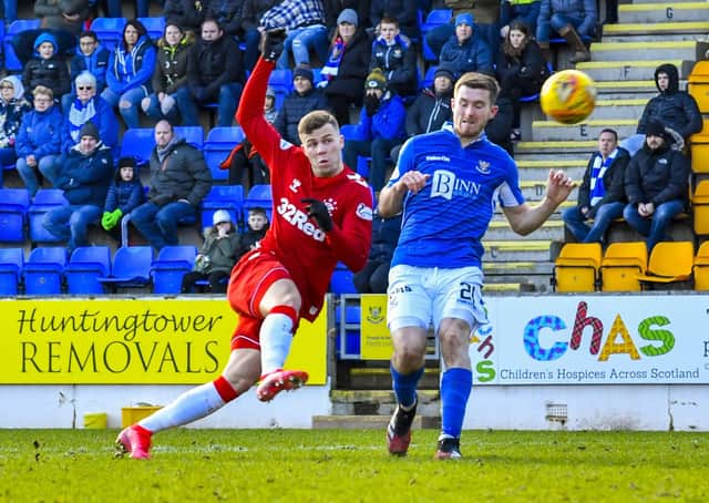 Florian Kamberi scores for Rangers against St Johnstone. Picture: Rob Casey / SNS