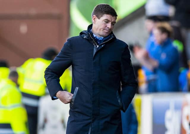 Rangers manager Steven Gerrard shows his frustration. Picture: Alan Harvey / SNS