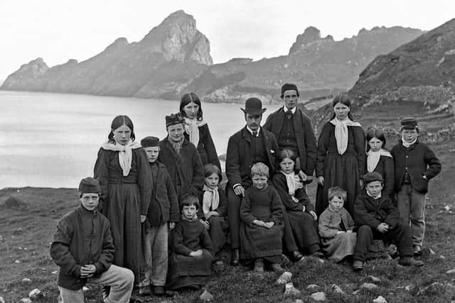 People of St  Kilda photographed in the 1920s by George Washington Wilson. The island was evacuated of its last permanent resident in 1930 when conditions became unsustainable. PIC: Contributed.